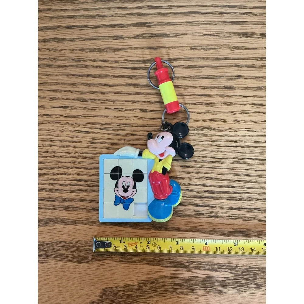 Vintage 1993 Disney Mickey Mouse Sliding Tile Puzzle Keychain Toy Collectible